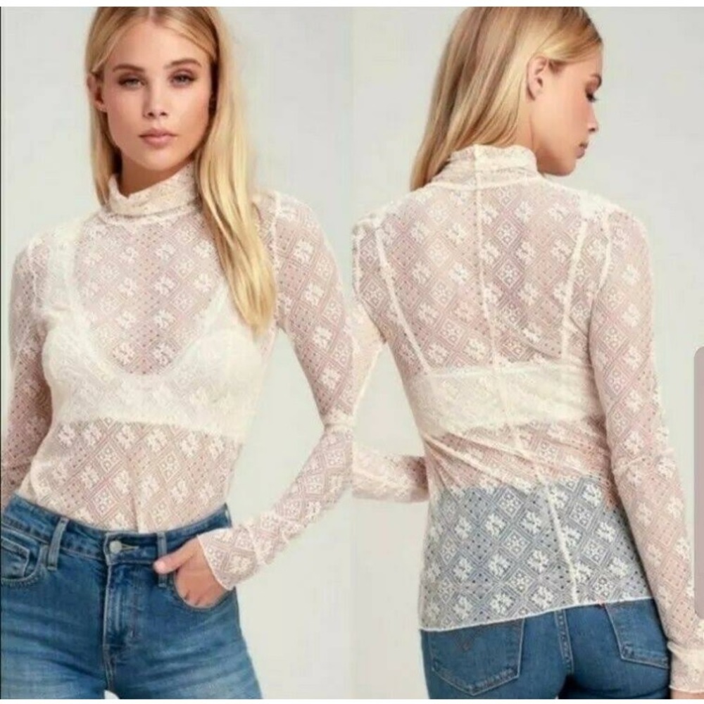 NWT Free People: Lace Turtleneck